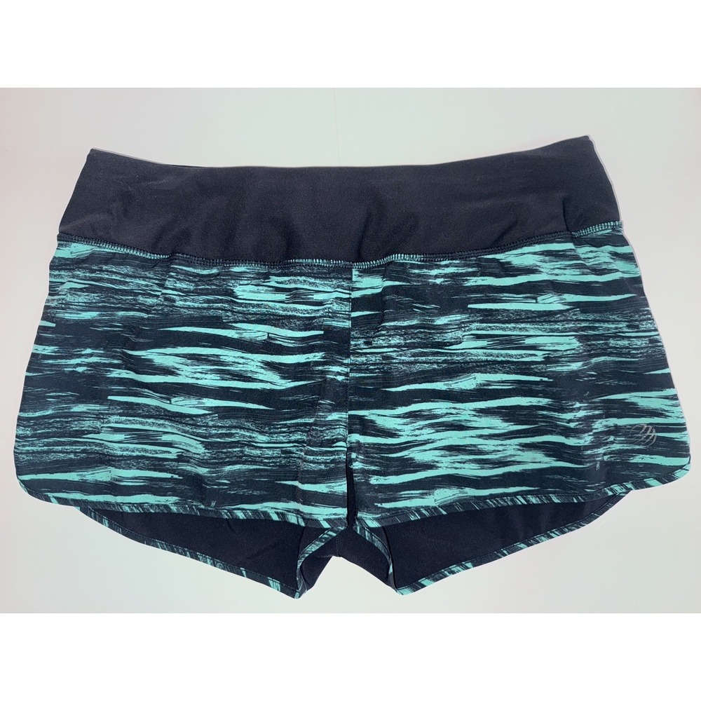 MPG Women's Sports Running Shorts wBuilt In Liner Black Green M Medium